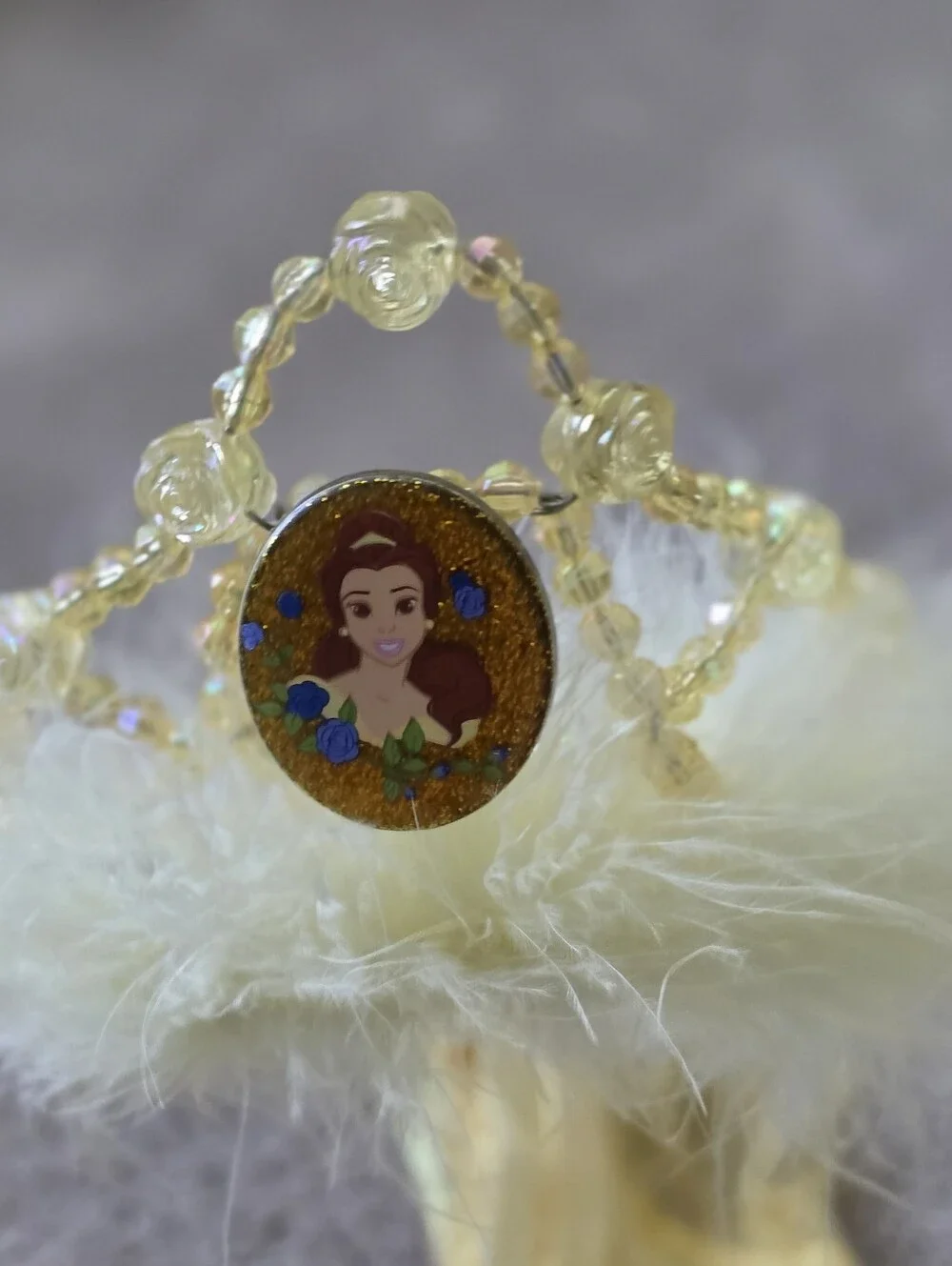 Vintage 2004 Disney Belle Princess Ball Costume Dress Shoes Tiara Gloves Sz. 4/5